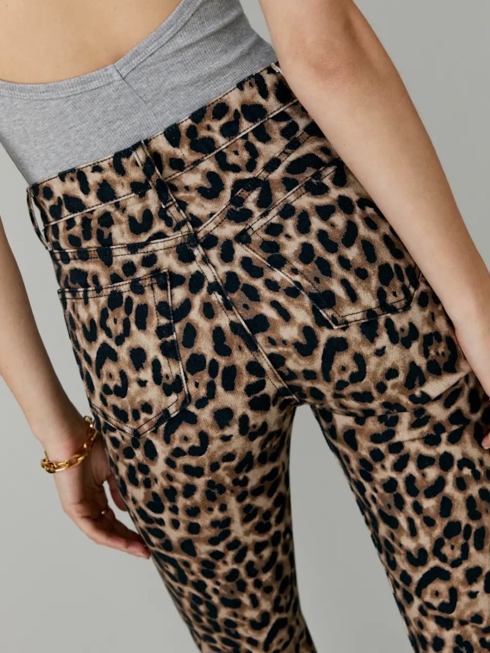 Reformation Leopard High-Rise Straight Jeans